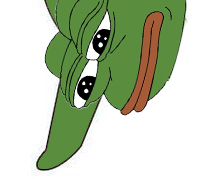 Pepe looking down long eyelid — Pepe meme
