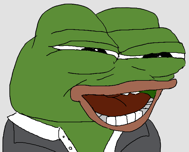 Pepe open collar open mouth laugh — Pepe meme