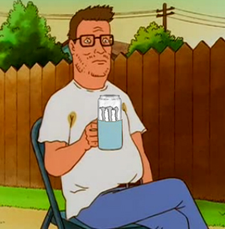Hank hill drinking monster — Reaction meme