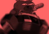 Bobo angry mech suit red closeup — Bobo meme
