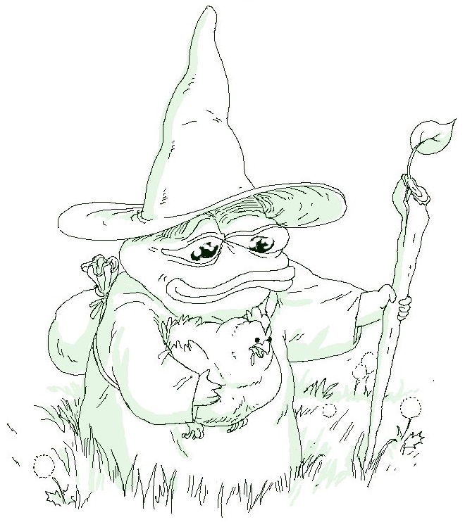 Pepe wizard outline — Pepe meme