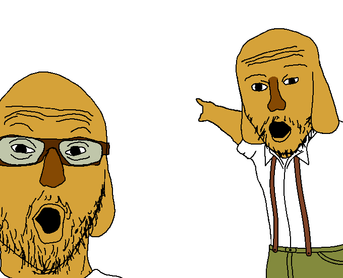 Wojak jannies excited pointing — Wojak meme