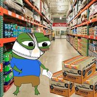 Pepe wearing underwear buying ramen — Pepe meme
