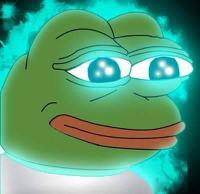 Pepe glowing green — Pepe meme