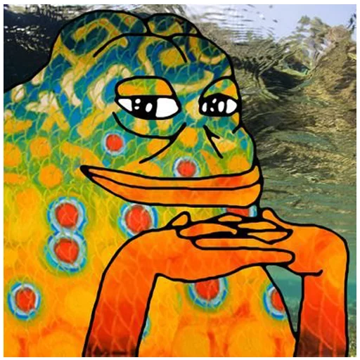Abstract orange portrait Groyper sticker — Sticker Packs meme
