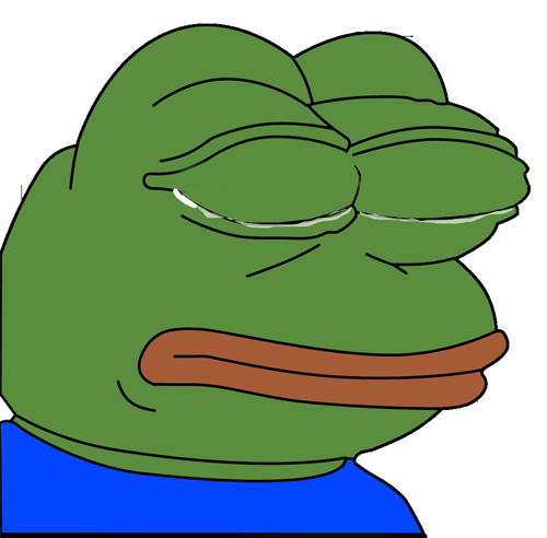 Pepe crying eyes closed meme — Pepe meme