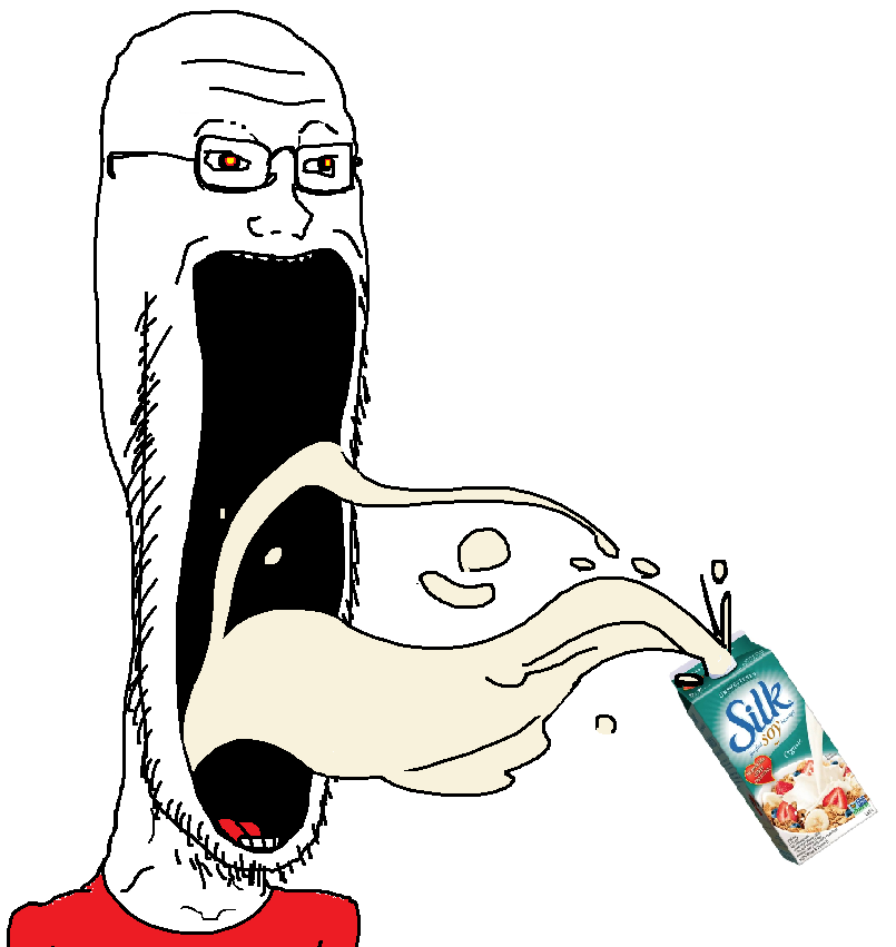 Wojak soy boy drinking silk — Wojak meme