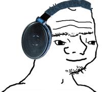 Boomer with fancy headphones — Boomer meme