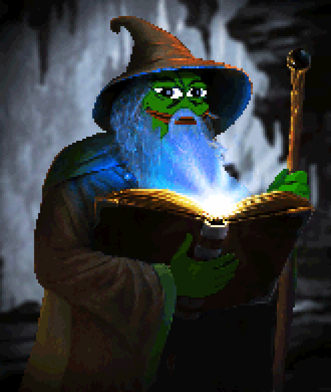Pepe wizard spell book — Pepe meme