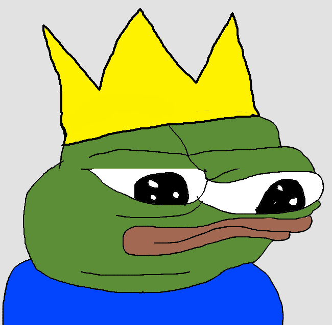 Pepe wearing crown — Pepe meme