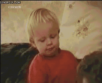 Sleepy Toddler Slaps Cup of Coffee — Reaction meme