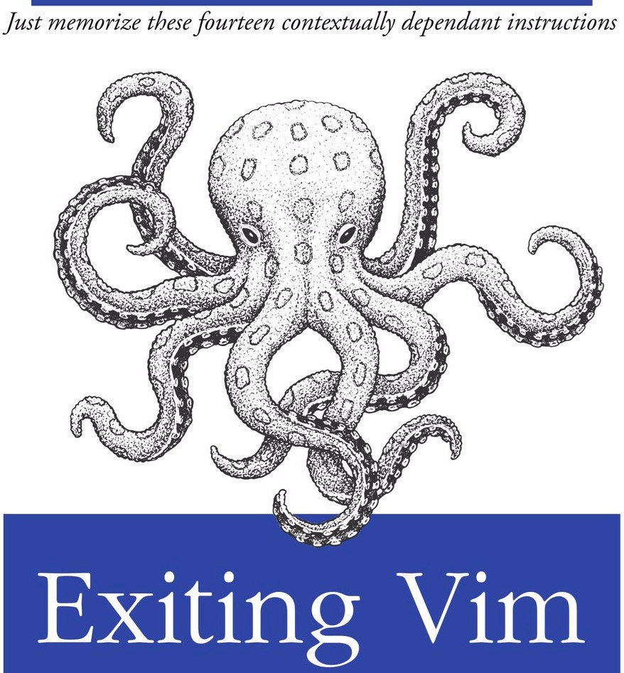 Exiting vim book — Reaction meme