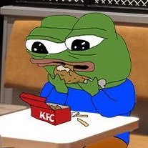 Pepe eating kfc drumstick — Pepe meme