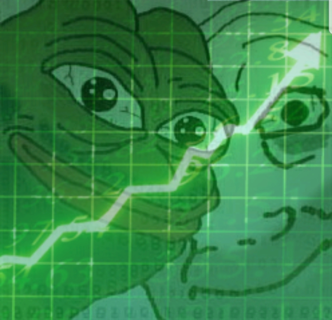 Pepe green wojak chart going up — Pepe meme