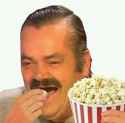 Laughing mexican guy meme eating popcorn — Reaction meme