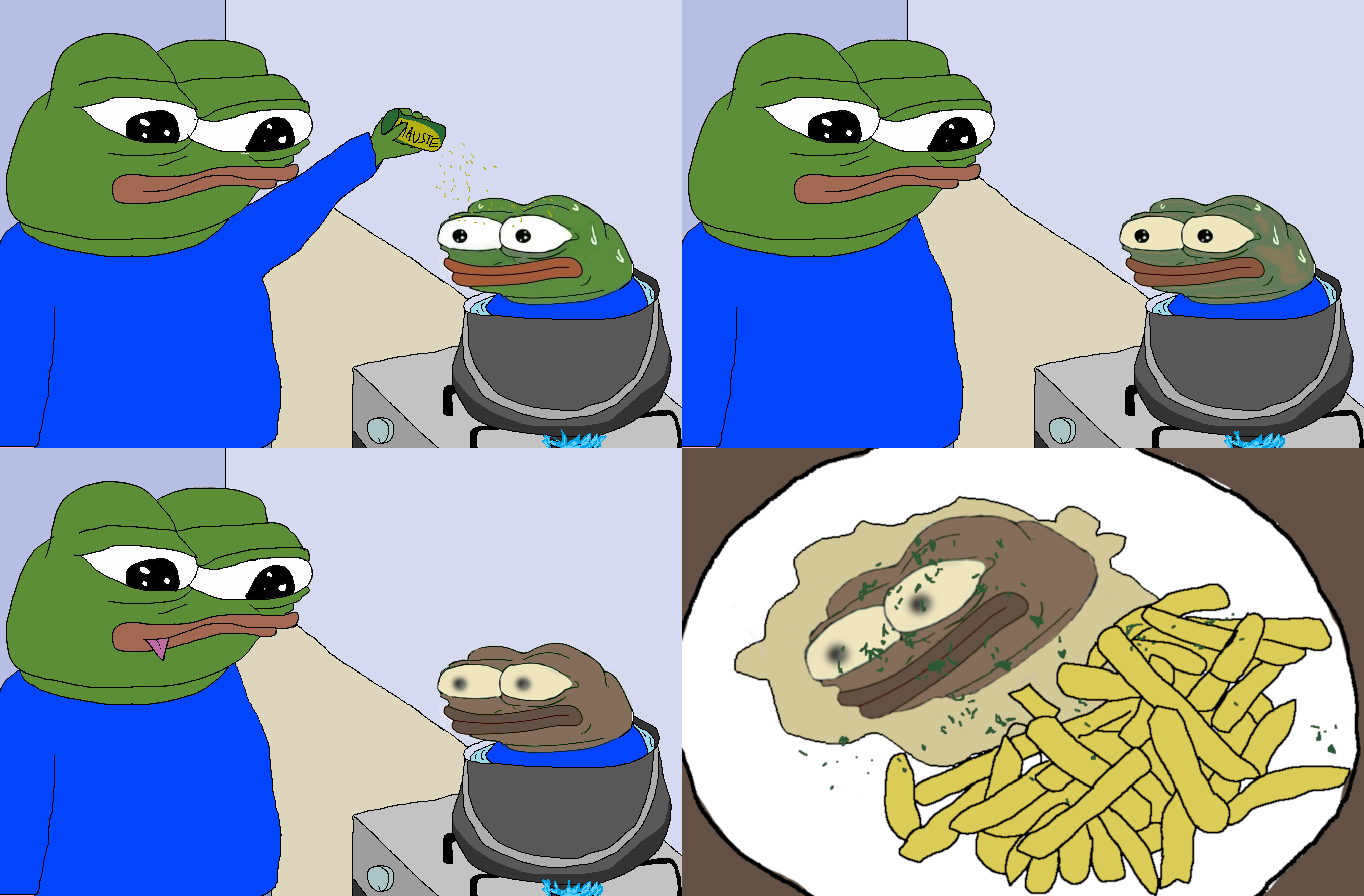 Pepe boiling apu pepe in pot — Apu meme