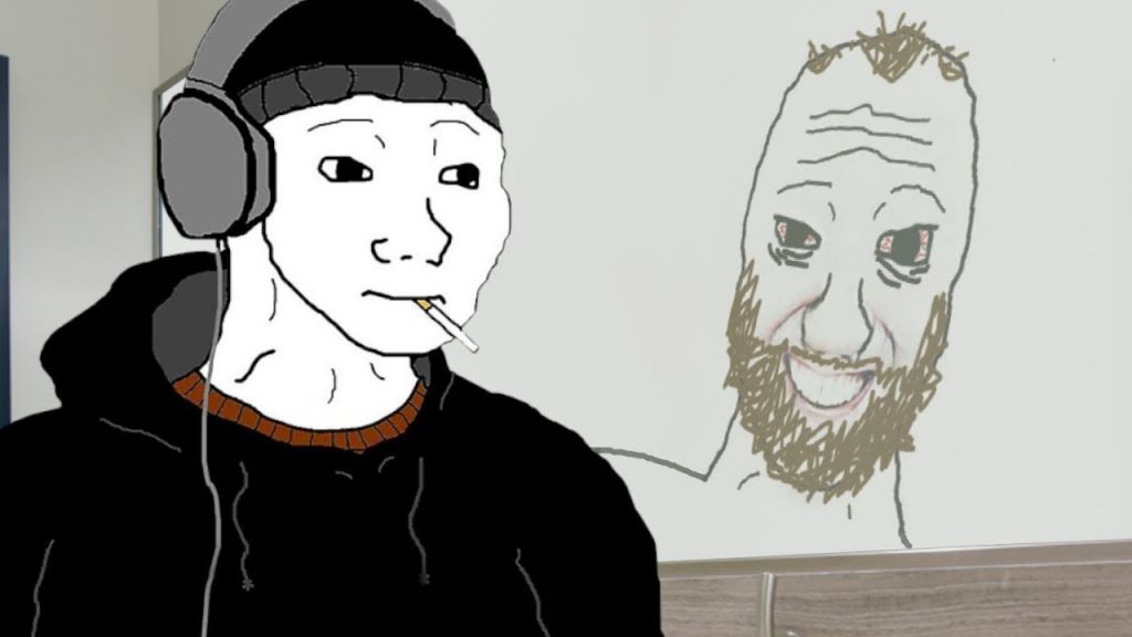 Wojak doomer looking at coomer — Wojak meme