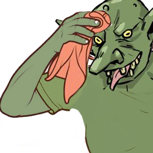 Goblin sweating guy — Reaction meme