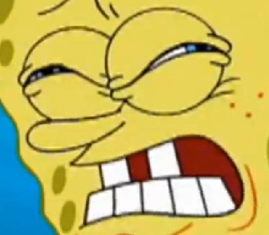 Spongebob clenched teeth — Reaction meme