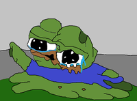 Pepe melting into pile — Pepe meme