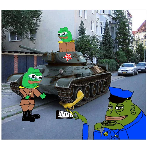 Tank battle Groyper sticker — Sticker Packs meme