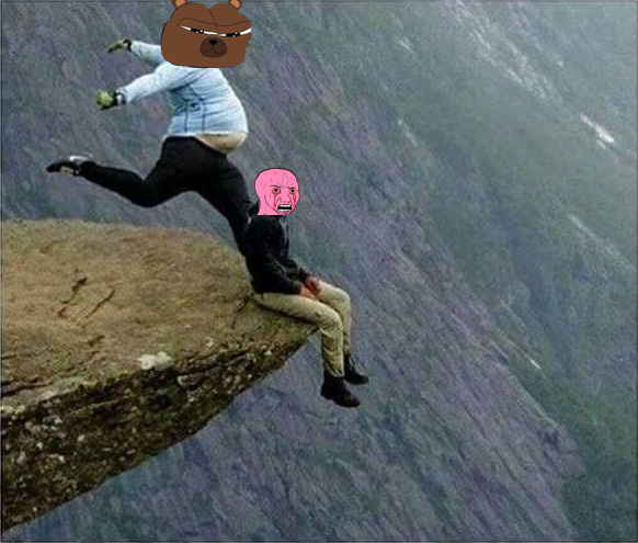 Pink wojak kicked by bobo — Wojak meme