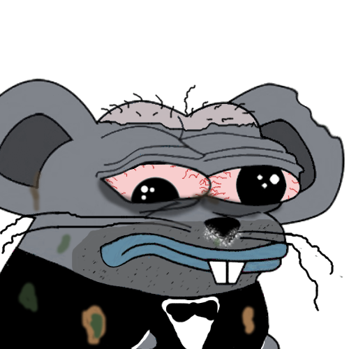 Pepe mouse tuxedo rotting rock bottom — Pepe meme