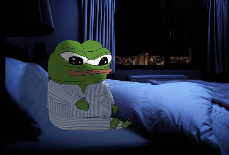 Pepe pajamas in bed — Pepe meme
