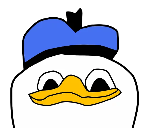 Smiling duck Frog Friends sticker — Sticker Packs meme