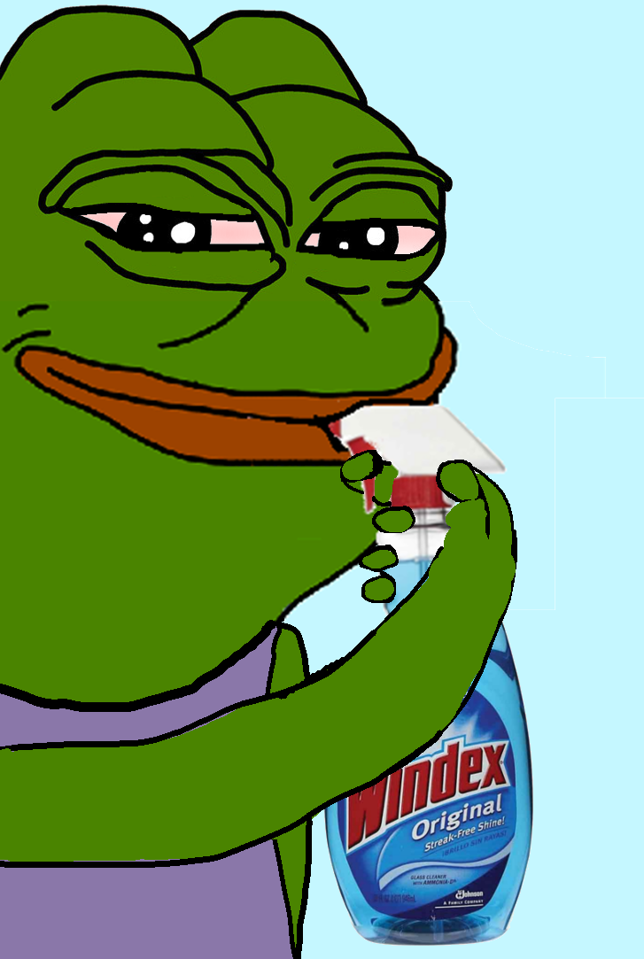 Pepe drinking windex — Pepe meme