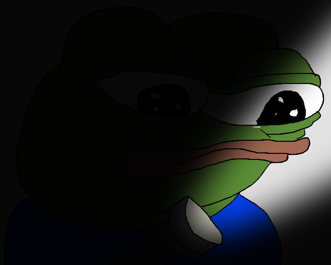 Pepe flashlight in face — Pepe meme