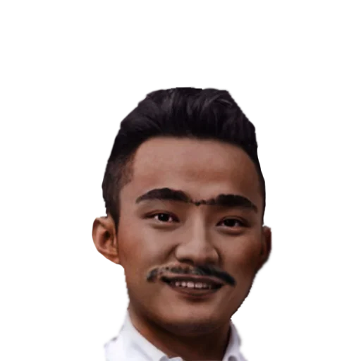Young moustache portrait Jeet Degen sticker — Sticker Packs meme