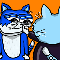 Toshi cat shushed — $TOSHI meme