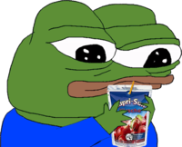 Pepe drinking capri sun — Pepe meme