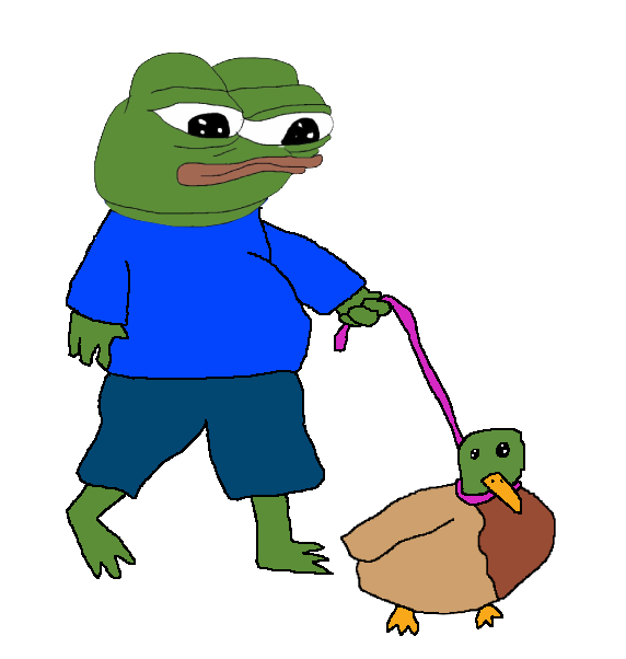 Pepe walking duck — Pepe meme