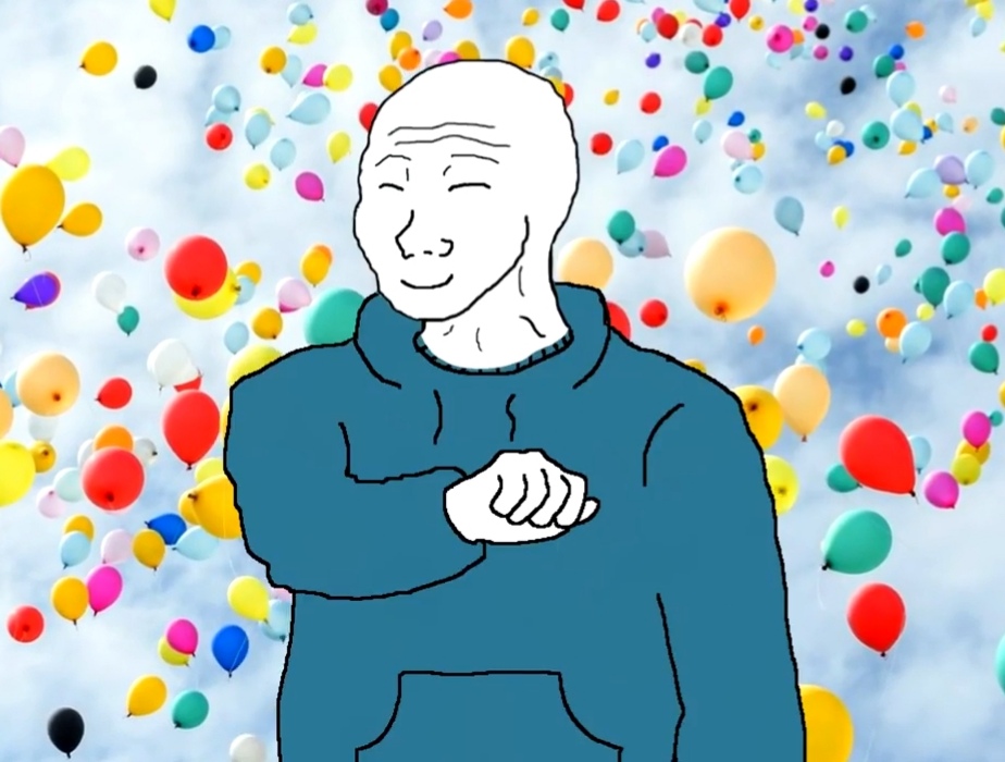 Wojak happy balloons — Wojak meme