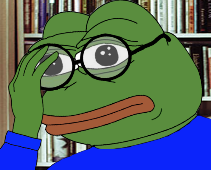 Pepe thinking library — Pepe meme
