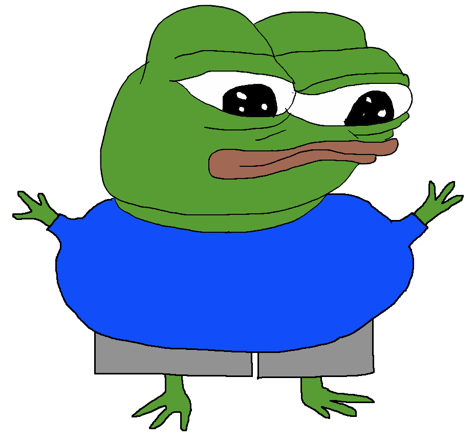 Pepe fat round body arms out — Pepe meme