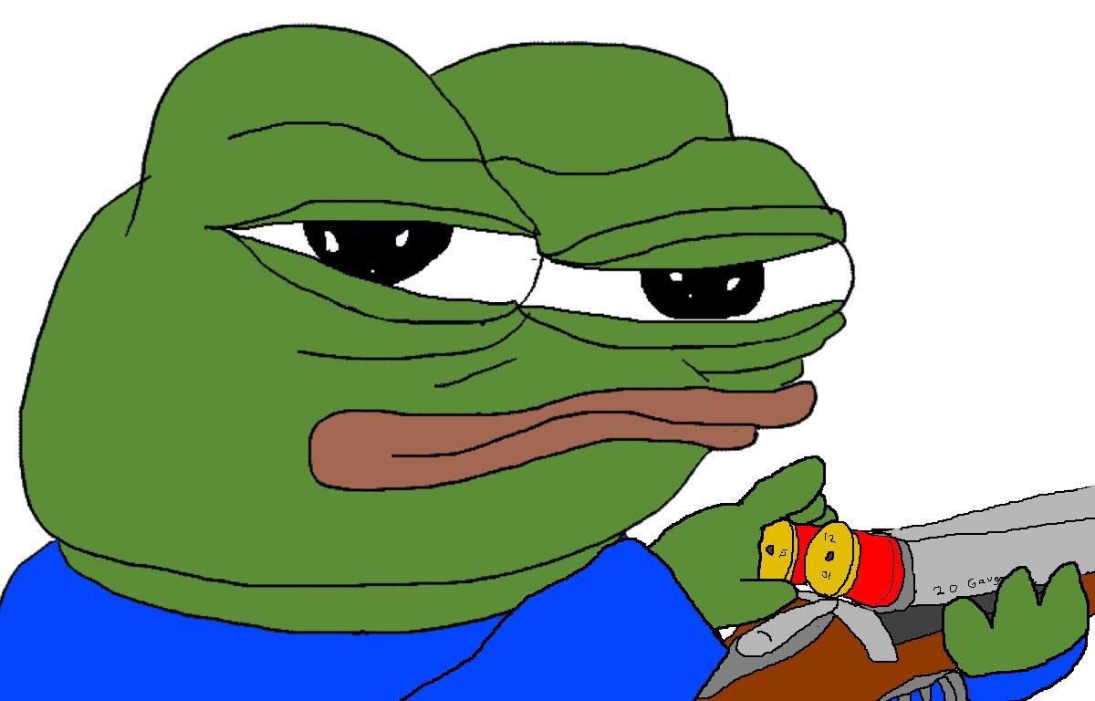 Pepe loading shotgun — Pepe meme