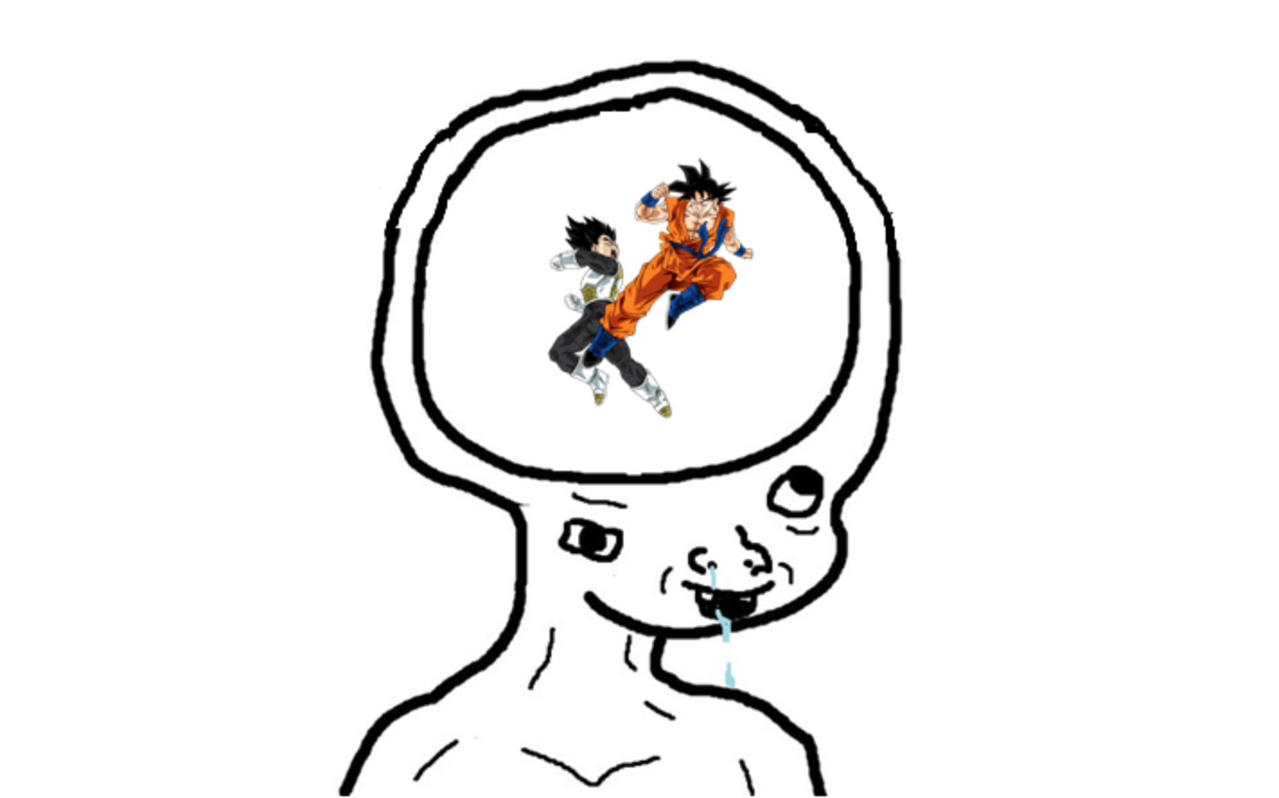 Brainlet goku vegeta dbz fight — Brainlet meme