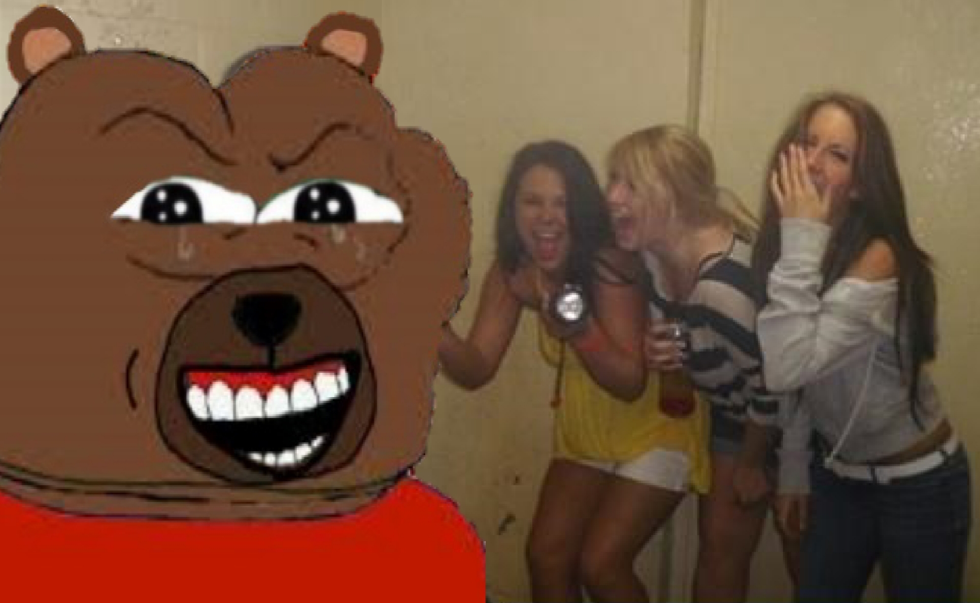 Pepe smiling girls laughing — Pepe meme