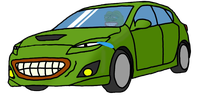 Pepe smiling driving smiling pepe car — Pepe meme