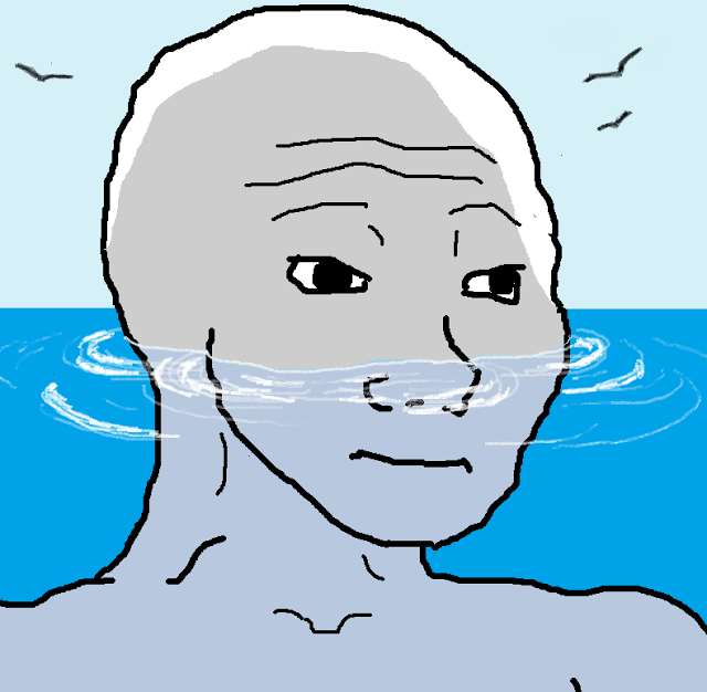 Wojak drowning — Wojak meme