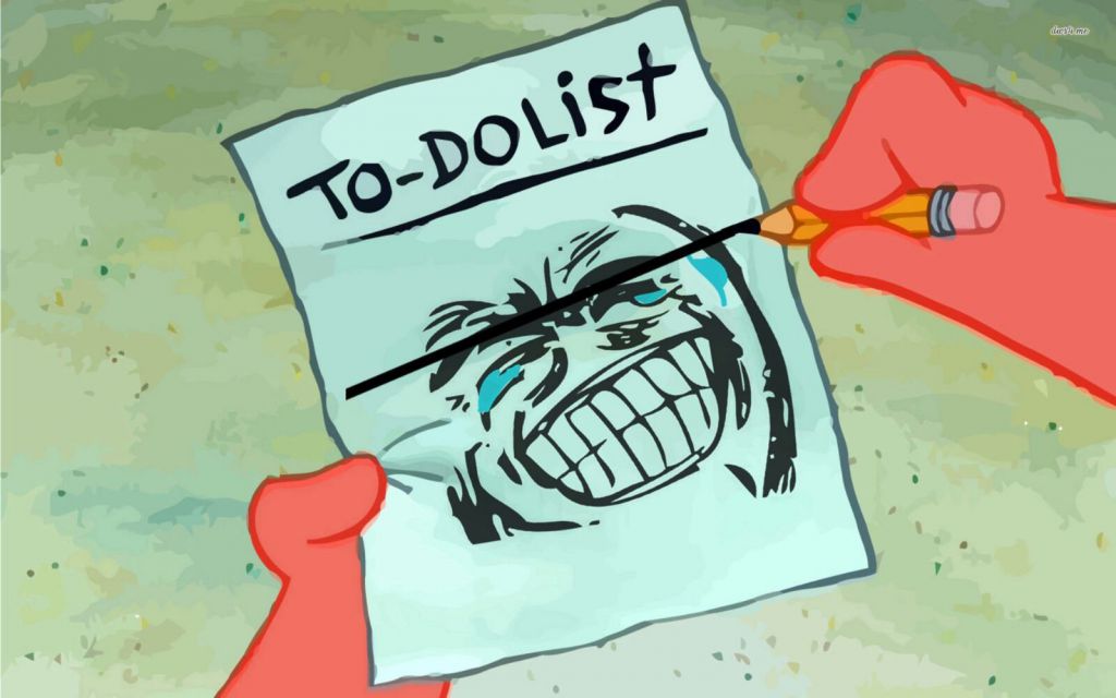 Patrick to do list laughing meme guy — Reaction meme