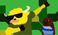 Bobo getting dabbed on flat icon style — Bobo meme