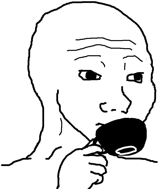 Wojak sipping coffee — Wojak meme