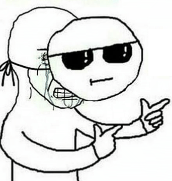 Wojak crying cool guy mask — Wojak meme