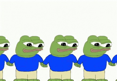Pepe chain holding hands — Pepe meme
