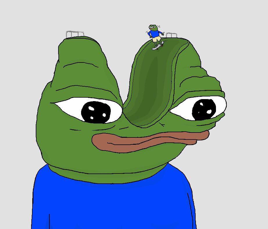 Pepe brainlet halfpipe brain — Pepe meme