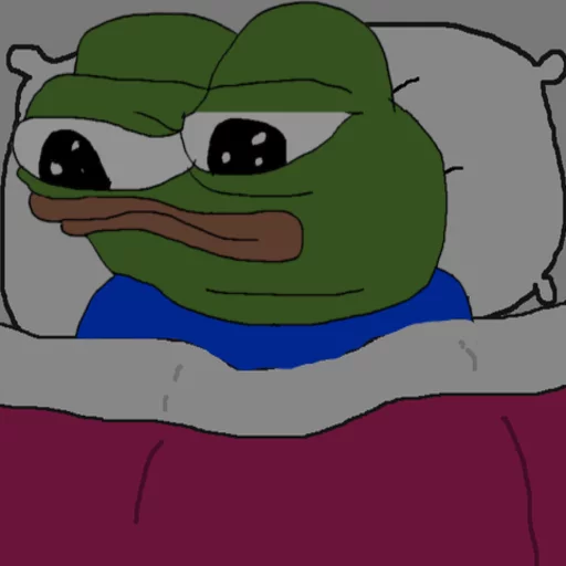 Lying in bed Frog Friends sticker — Sticker Packs meme